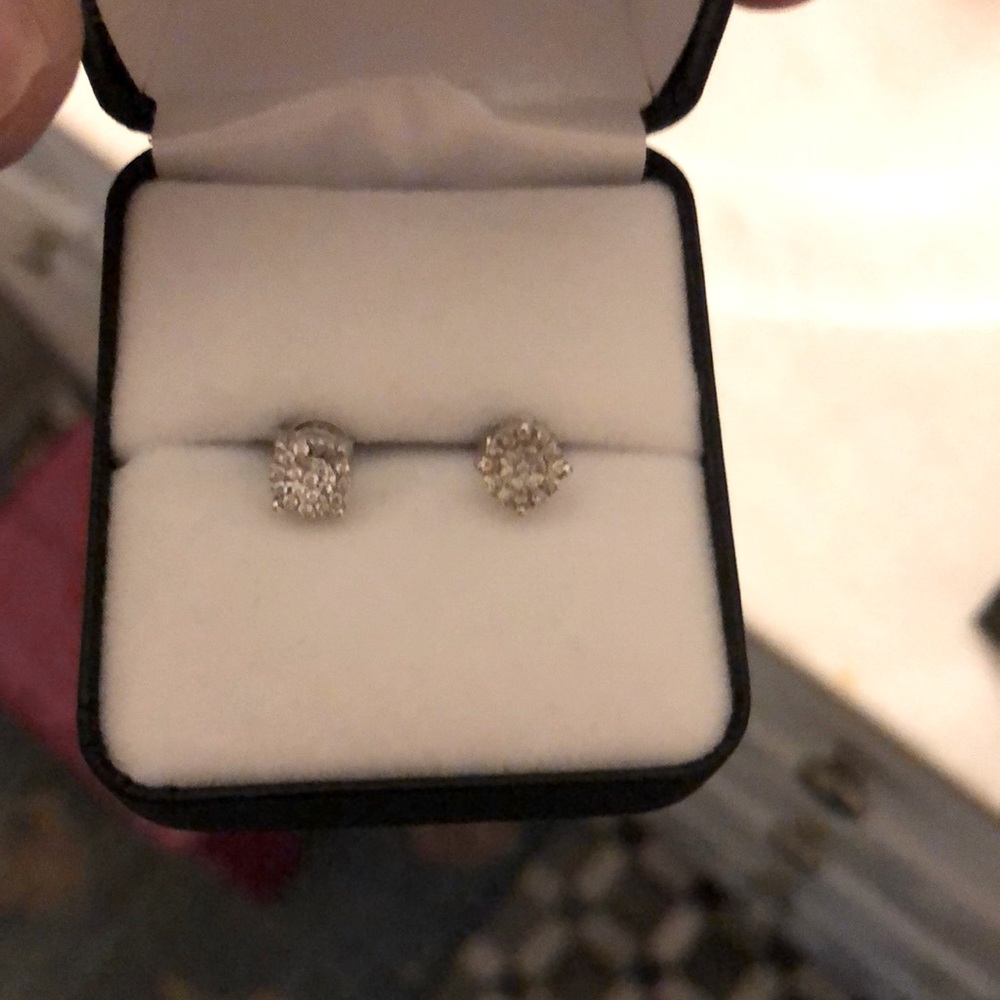 Diamond cluster earrings